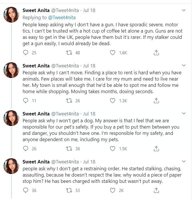 Police and Twitch authorities are yet to identify the stalker in question (Image Credits: Sweet Anita on Twitter)