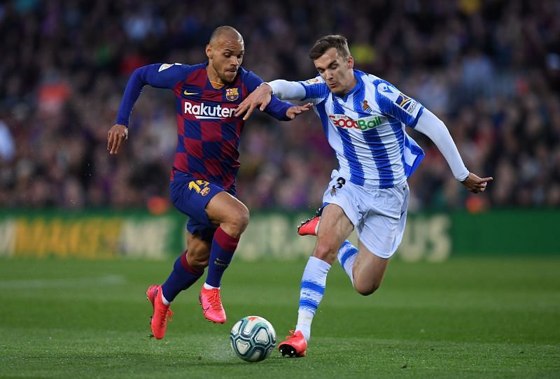 Barcelona signed Braithwaite as a replacement for the injured Dembele