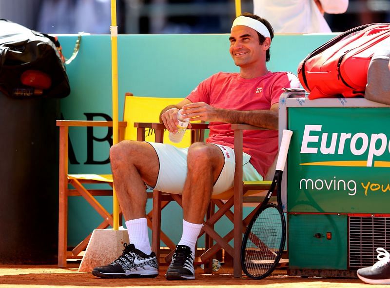 Roger Federer is usually a relaxed soul during training