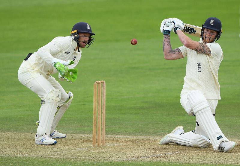 England&#039;s Ben Stokes and Jos Buttler (left) in action during a practice game.