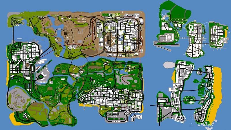 The altered map of GTA United