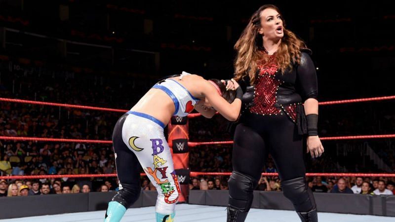 Nia Jax has taken out Kairi Sane and Charlotte Flair already; Mickie James could confront her