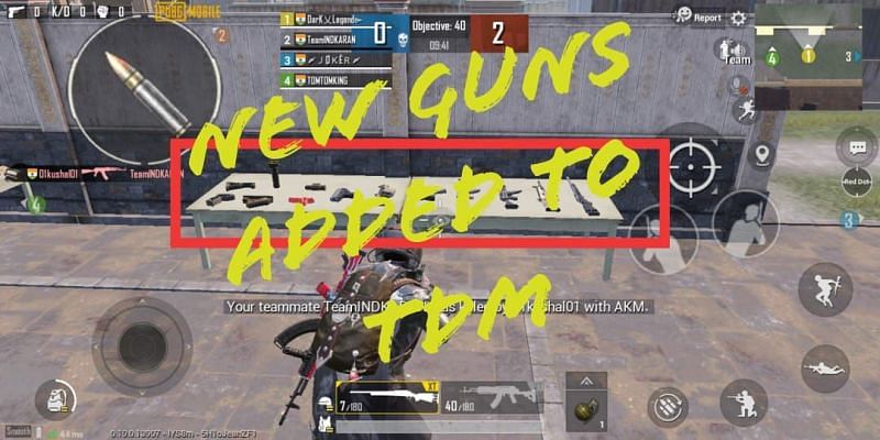 New guns added to TDM in PUBG Mobile