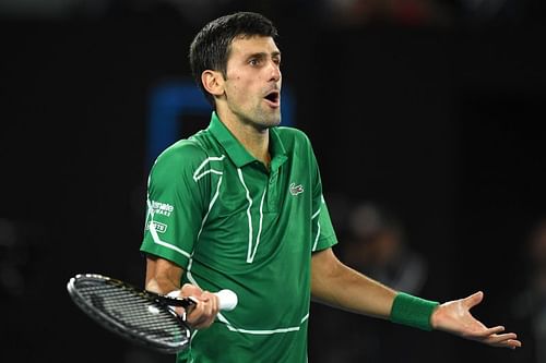 Novak Djokovic during the 2020 Australian Open final