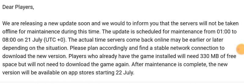 Update announcement snippet