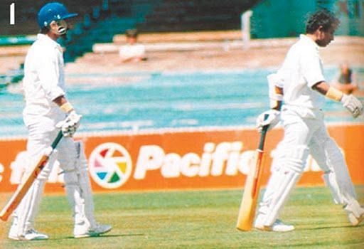 Sunil Gavaskar and Chetan Chauhan pictured in the infamous walk-off incident, the only blip on their splendid record