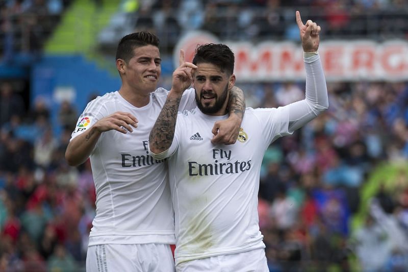 Isco and James have struggled for regular playing at Real Madrid this season
