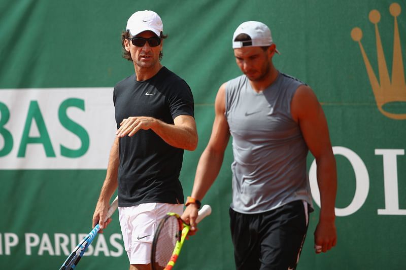 Carlos Moya (L) and Rafael Nadal