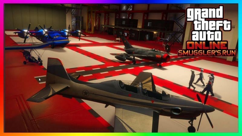 Hangars in GTA Online. Image: YouTube.