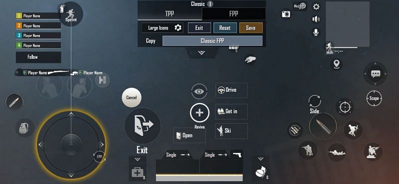 Enlarged joystick settings