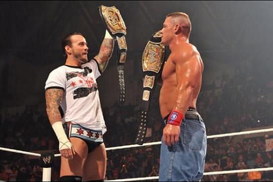 CM Punk facing-off against John Cena