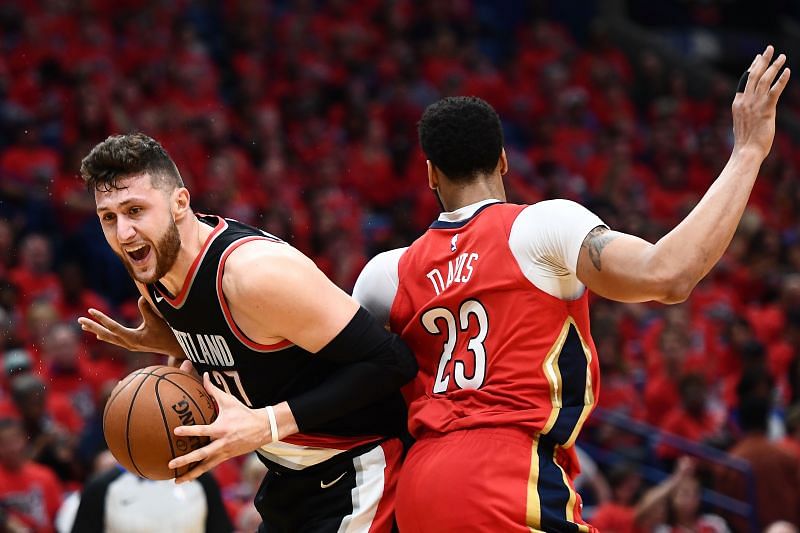 Jusuf Nurkic of the Portland Trail Blazers will go up against Anthony Davis of the LA Lakers