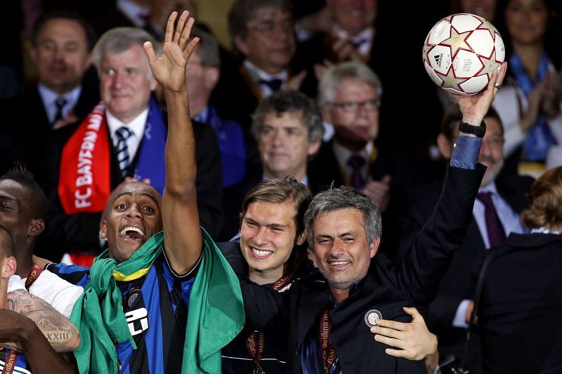 Jose Mourinho led Inter Milan to victory in the UEFA Champions League Final in 2010 to complete the treble