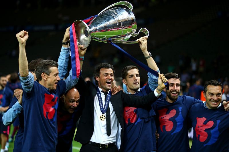 Enqirue won the treble in his first year in charge of Barcelona