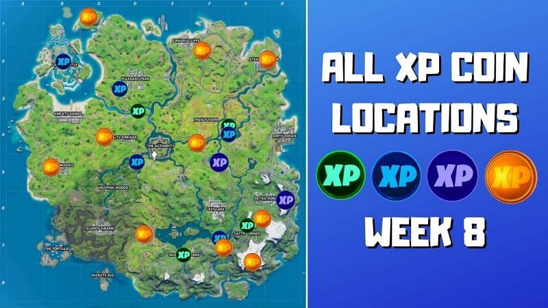 Fortnite Week 8 XP Coins: All Gold, Purple, Blue, and ...