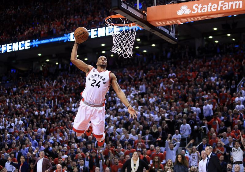 Norman Powell in action for the Toronto Raptors