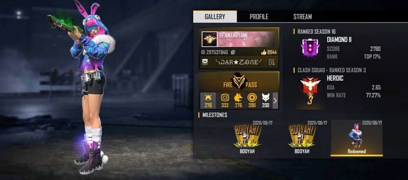 FF ANTARYAMI's Free Fire ID, stats, K/D ratio & more