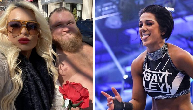 Otis reacts after Mandy Rose tells Bayley to stay away from him