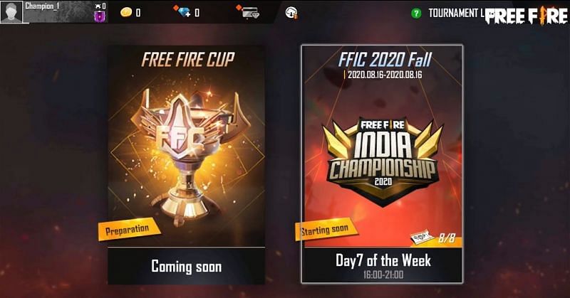 Select Free Fire Championship 2020 to go into the main tournament (Image credit: Free Fire/YT)