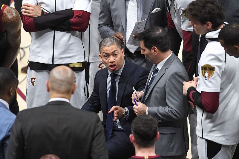 Ty Lue with the Cleveland Cavaliers in the 2018 NBA Finals