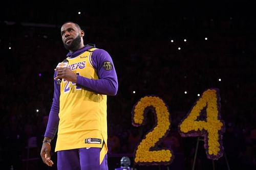 LeBron James speaks to LA Lakers fans after Kobe Bryant's death