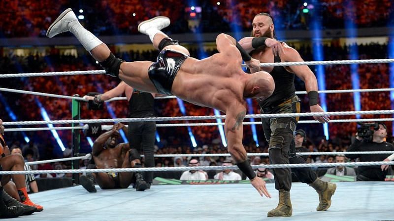 Braun Strowman eliminates Dan Matha from the Greatest Royal Rumble.
