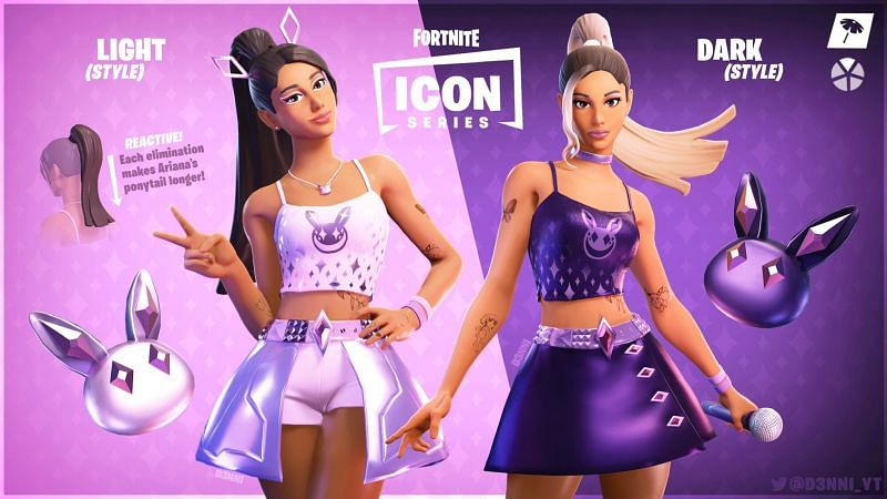 A Fortnite concept artist makes a cosmetic art for Ariana Grande. (Image Credit: D3NNI/Twitter)