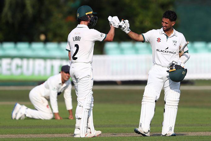 Libby and D&#039;Oliveira put on a record partnership of 239 runs for Worcestershire against Glamorgan