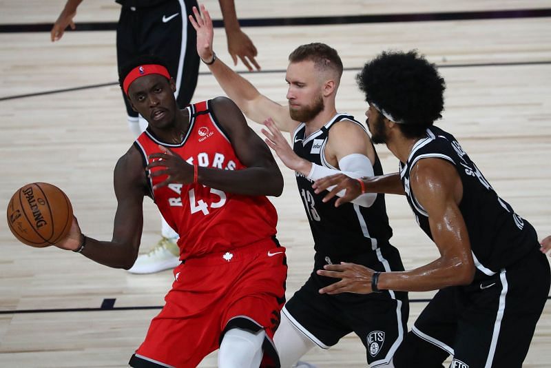 The Toronto Raptors in action in the first round against the Brooklyn Nets
