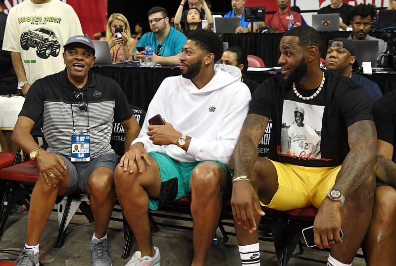 Lionel Hollins with LA Lakers&#039; superstars LeBron James and Anthony Davis