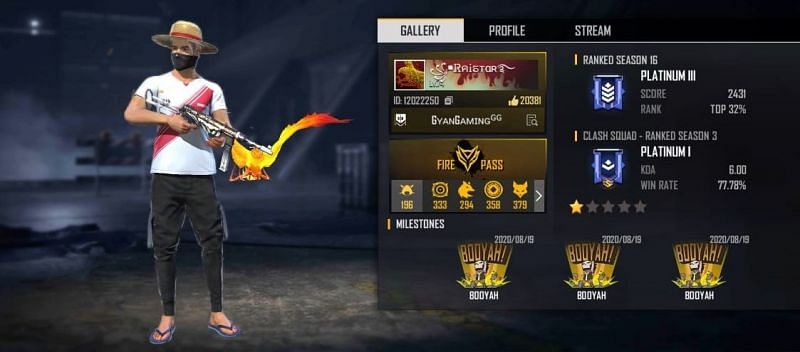 Rai Star&rsquo;s Free Fire ID