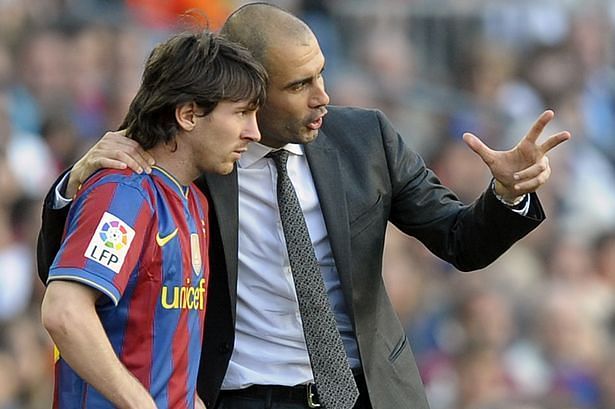 Manchester City manager Pep Guardiola managed Lionel Messi at Barcelona.