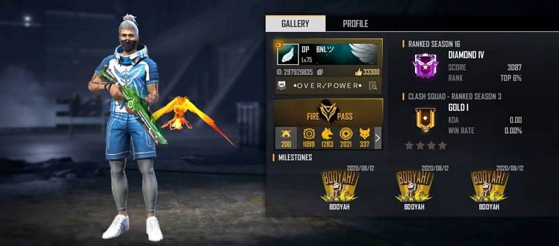 BNL's Free Fire ID, stats, K/D ratio & more