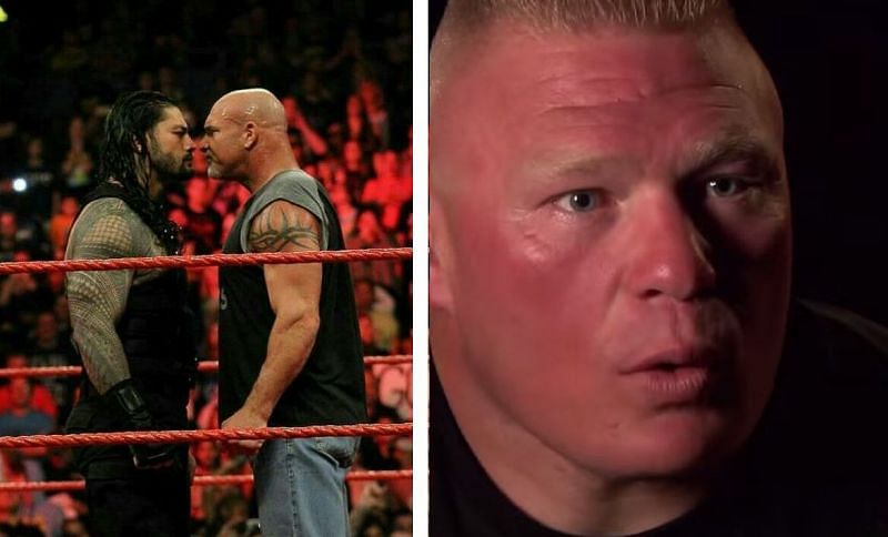 Roman Reigns, Goldberg, and Lesnar