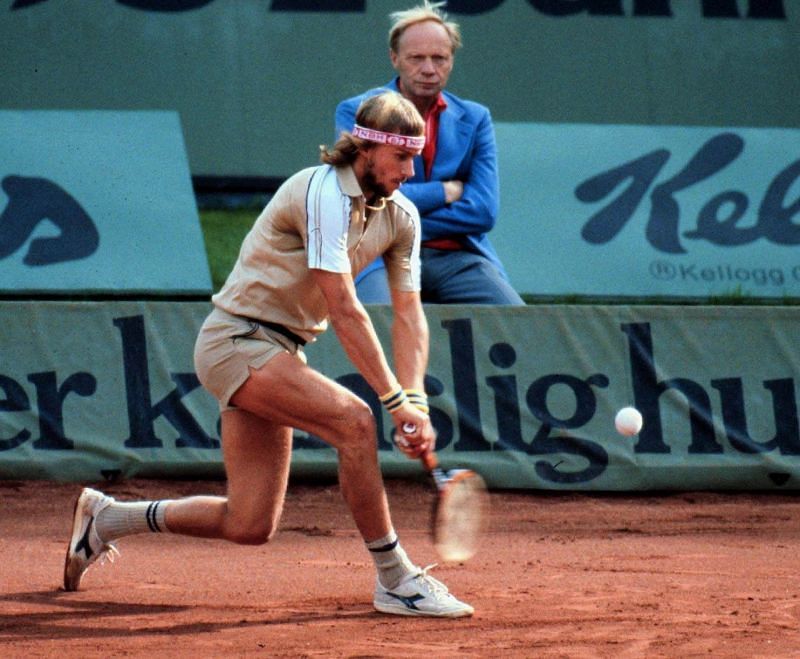 Bjorn Borg in action on clay