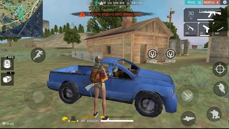 The pickup truck in Garena Free Fire (Image Credits: Robodroid Gameplays/YT)