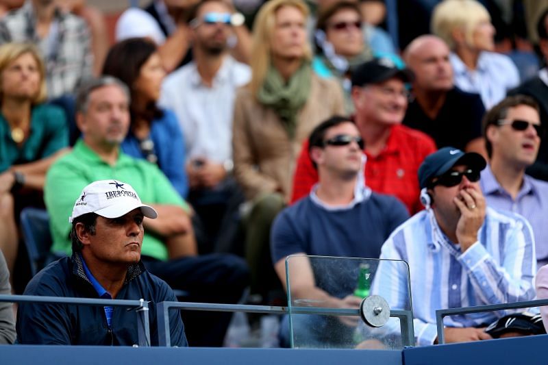 Toni Nadal at the 2013 US Open final between Rafael Nadal and Novak Djokovic