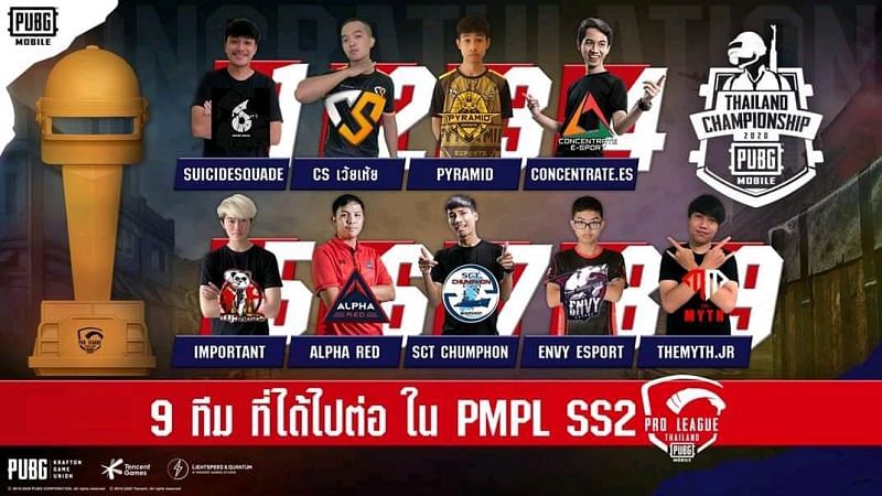 PMPL Thailand Season 2 qualified teams
