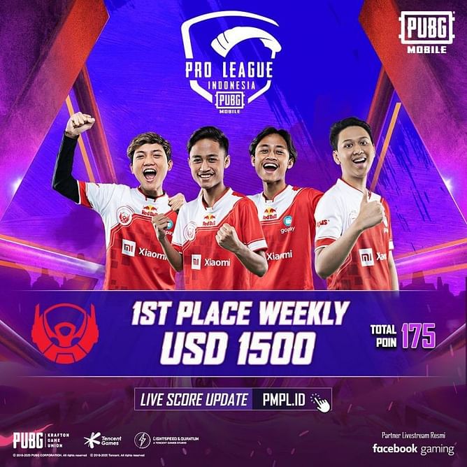 PUBG Mobile: PMPL Season 2 Indonesia league stage Week 1 overall standings