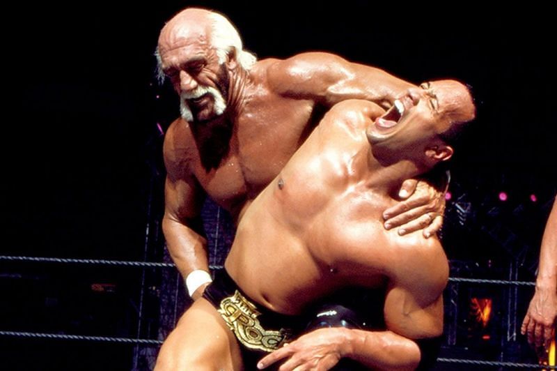 Hulk Hogan and The Rock at WrestleMania 18