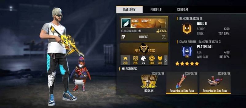 LOUD MOB&#039;s Free Fire ID, stats, K/D ratio and more