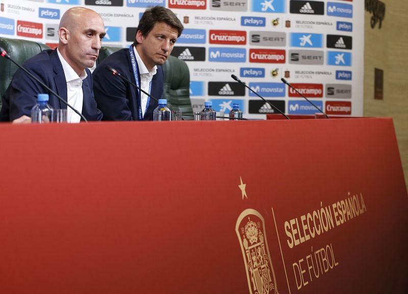 The press conference announcing the sacking of Julen Lopetegui.