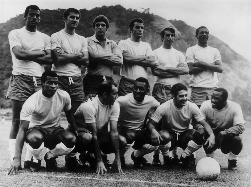 Brazilian Football team before a 1970 World Cup qualifier