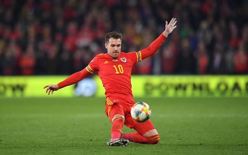 Aaron Ramsey in Wales colours