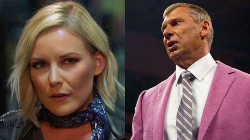 Renee Young and Vince McMahon.