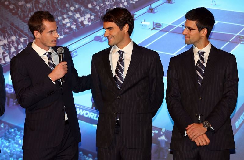 (From L to R) Andy Murray, Roger Federer and Novak Djokovic