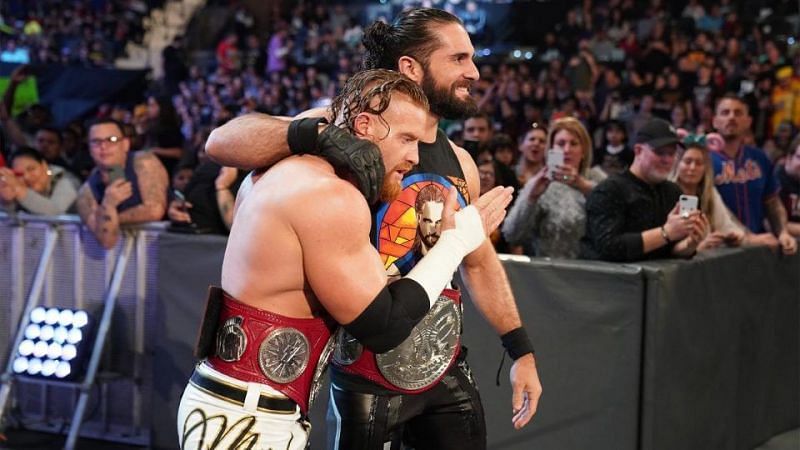 Murphy and Rollins as the RAW Tag Team Champions