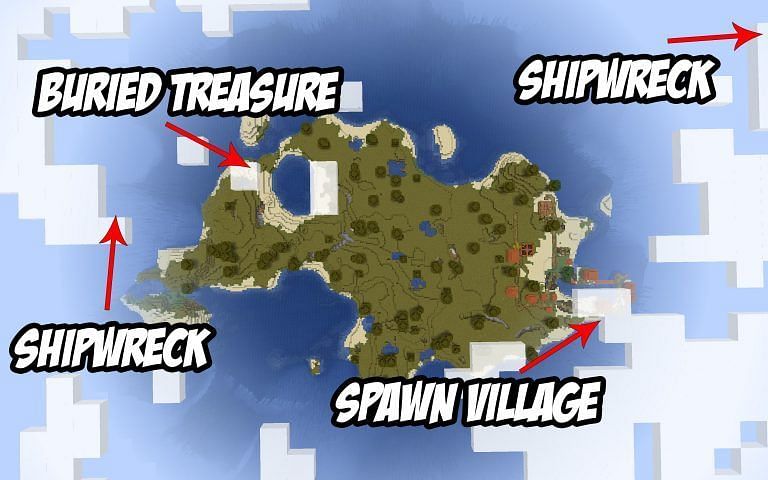 Map of the seed (Image credits: Minecraft Seed HQ)