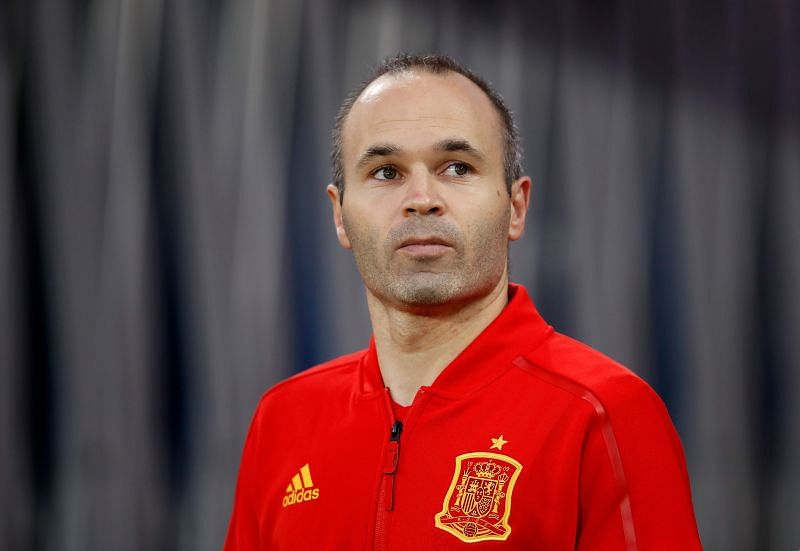 Andres Iniesta in Spain colours