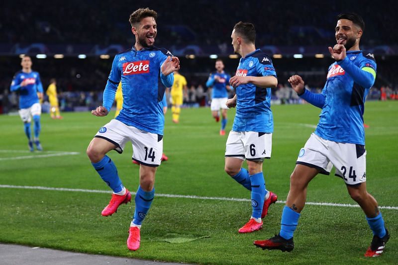 Mertens scored a stunning goal to give Napoli the lead in the first leg